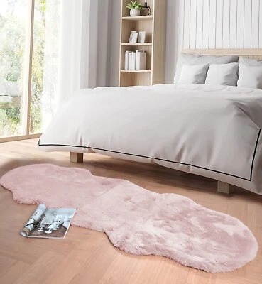 Faux Rabbit Fur Rug fluffy Runner Rugs for Bedroom Living Room Faux Fur Rug 2x6 - Image 1 of 2