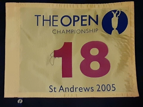 Rare JACK NICKLAUS signed 2005 British Open flag Cover
