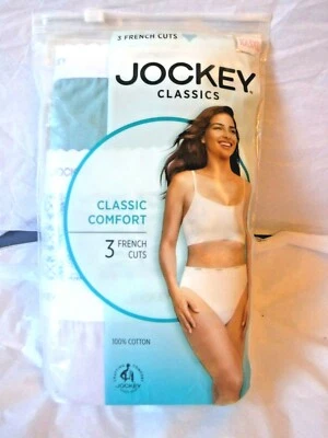 Jockey Classics 3 French Cuts белый эластичный пояс размер 10 сине-зеленая плитка смесь - Изображение 1 из 4