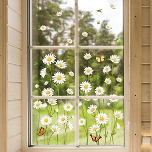 Spring Summer Decorations Flowers Butterflies Window Clings Stickers Gift 123Pcs - Picture 1 of 12