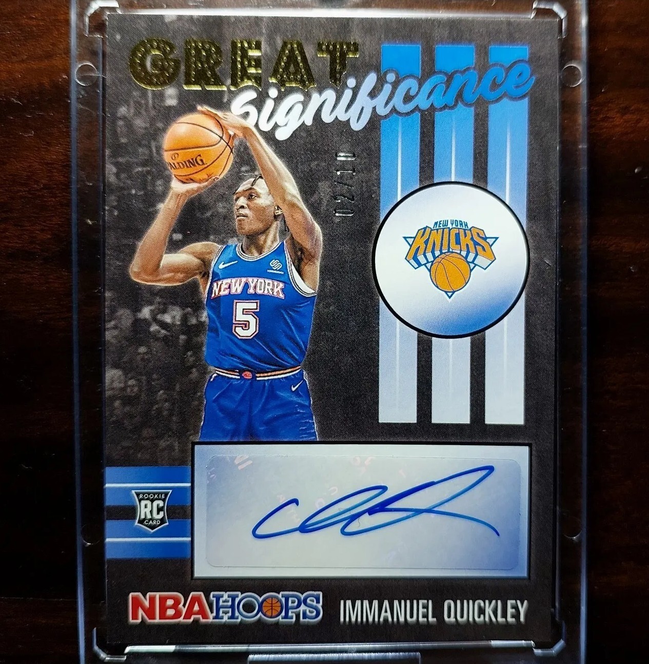 2020-21 NBA Hoops /10 Gold IMMANUEL QUICKLEY Great Significance Rookie RC Auto