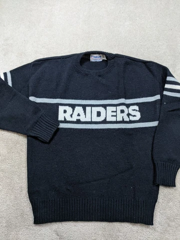Vintage Oakland Raiders Sweater Adult Extra Large Cliff Engle NFL Football Cover