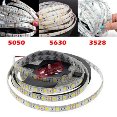 5M SMD 300 600 LED 3014 3528 5050 5630 Waterproof Flexible Strip Light 12V White - Image 1 of 4