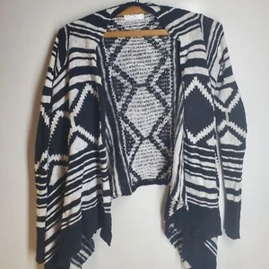 Justice Cardigan Sweater Black and White - Picture 1 of 5
