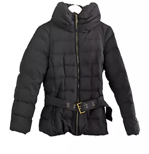ZARA Black Down Puffer Jacket L Padded/Quilted Warm Winter Weather Resistant - Picture 1 of 8