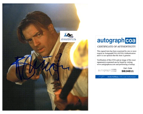 BRENDAN FRASER AUTOGRAPH SIGNED 8X10 PHOTO THE MUMMY ACOA Cover