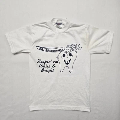 Camisa Dentista Vintage Juvenil Pequeña Camisa Dental Diente Blanco  Foto 1 de 4