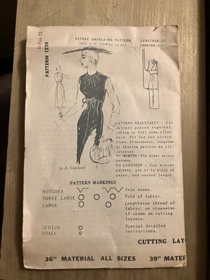 Vestido Spadea Wiggle Patrón Jo Copeland Años 50 Talla 12 Busto 35 Foto 1 de 2