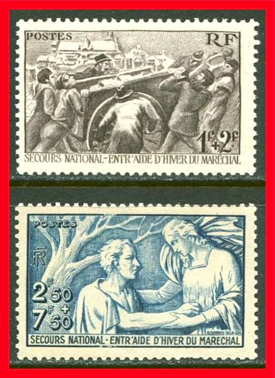 France Semi-postal Stamps Scott B112-B113, Mint Complete Set!! F478d - Image 1 of 1