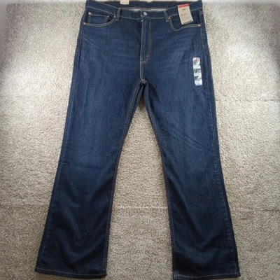 Jeans masculino Levis 527 42x32 azul slim bootcut jeans stretch clássico lavagem escura - Imagem 1 de 4