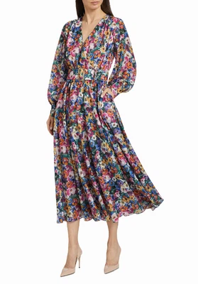 Elie Tahari Milena Belted Midi Dress with Pockets in Camellia Floral  sz 4  $595 - Image 1 of 4