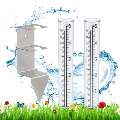 Rain Gauge,Rain Gauges Outdoors Best Rated with Stainless Steel Mounting Rack Ho - Image 1 of 4