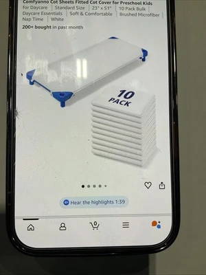 Paquete de 10 sábanas estándar para cuna de guardería en algodón suave talla 23x51 blancas Foto 1 de 4