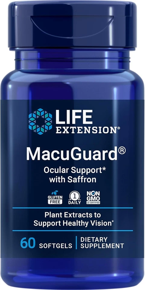 LIFE EXTENSION MacuGuard con Azafrán 60 Cápsulas Vegetales EXP 08/2025 Foto 1 de 1