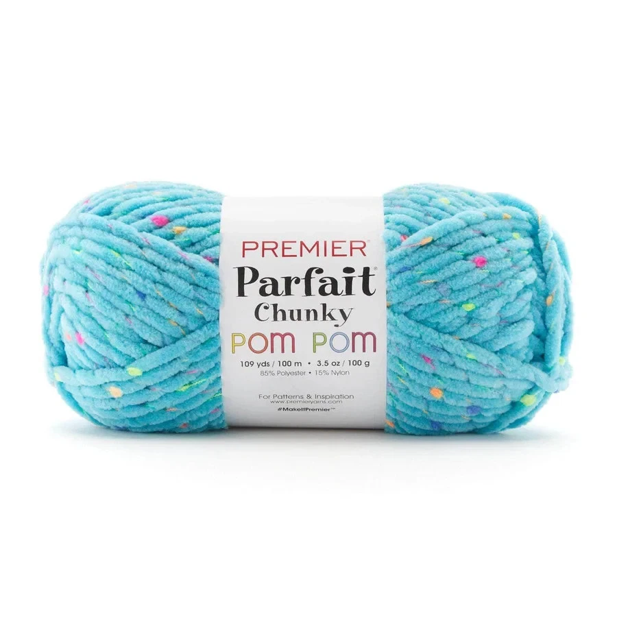 Premier Parfait Chunky Pom Pom Yarn -  Electric Blue 2107-07 - Image 1 of 1