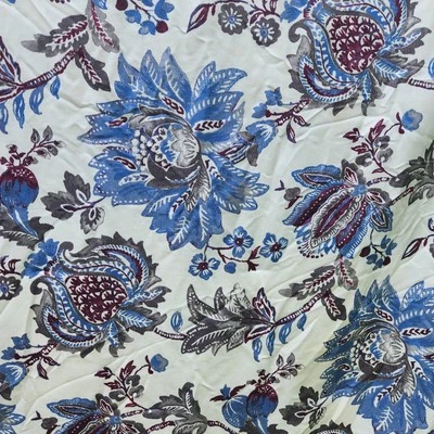 EDREDÓN MARTHA STEWART Queen + (2) FOMBRILLAS Floral Blanco Azul Púrpura Estampado Jacobiano Foto 1 de 4