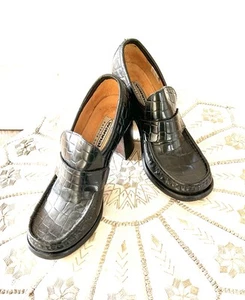 Rare 90s Patrick Cox Wannabe Loafers – Iconic High Heel Croc Embossed - Size 39 - Picture 1 of 13