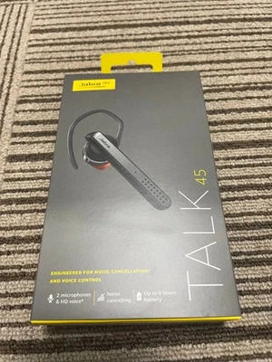 Jabra TALK 45 Single Ear Bluetooth Headset Noise Cancelling Microphone Black New - Image 1 of 4