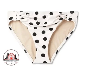 Women's Dot Print Shirred Hipster Bikini Bottom - Kona Sol™ Large 12-14 - Picture 1 of 3