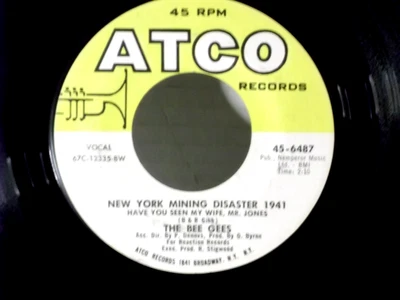 The Bee Gees,Atco"New York Mining Disaster 1941"US,7"45,1968 hit classic,M - Image 1 of 2