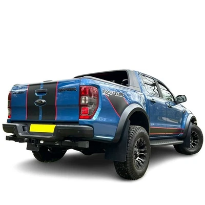 Ford Ranger RAPTOR T6 19-22 Extra Wide Mud Flaps Black 5mm PVC Satin RALLYFLAPZ - Image 1 of 4