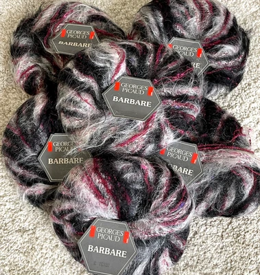 Lot  6 skeins GEORGES PICAUD BARBARE Mohair Silk Vintage Unique Designer Yarn Nw - Image 1 of 4