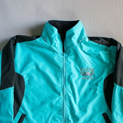 Chaqueta De Colección Glacier National Park Reversible Verde Azulado Negro Sin Etiqueta Sin Talla "L" Foto 1 de 4