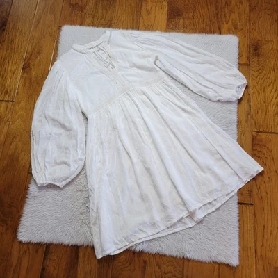 BA&SH Vestido Dama Lunares Suizos Blanco Envolvente Corto Para Mujer 1/US 4 Viscosa Campesina Foto 1 de 4