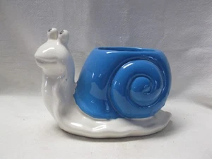 3" Ceramic Snail  Planter Blue, Yellow or Green - Picture 1 of 9