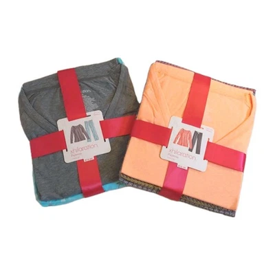¡NUEVO! Xhilaration 2 pares de conjuntos de pijama tejido/franela Wms, mezcla de algodón talla S $40 Foto 1 de 4
