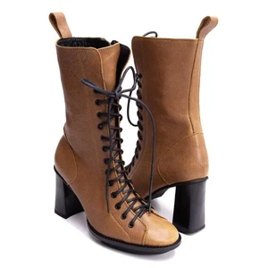 HISUI Side Zip Leather Heel Boots Size US About 6(K-146242) - Picture 1 of 12