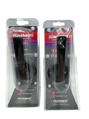 Lote de 2 palancas de puerta ficticias de una cara negras mate Kwikset Trafford 97881-031 Foto 1 de 4