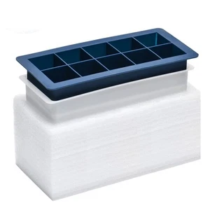 Clear Ice Cube Maker Silicone - Crystal Clear 2 Inch Ice Cube Tray,10 Large I... - Picture 1 of 6