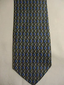 Corbata de seda Dockers diamantes gris-azul 49" corbata corta resistente a las manchas - Imagen 1 de 2