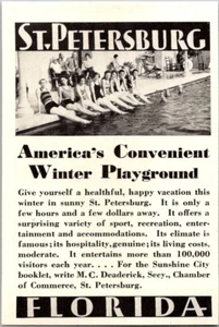 PRINT AD 1933 St. Petersburg Florida Winter Playground M C Deaderick SMALL 3 x 4 - Picture 1 of 3