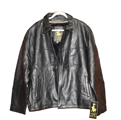 Jaqueta de couro 100% genuína Pelle Itália artesanato de luxo (cordeiro Itália) - Imagem 1 de 4