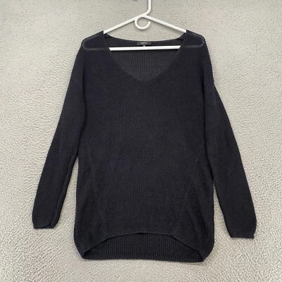 Suéter Babaton Mujer Pequeño Lino Seda Tejido Abierto Semi Transparente Cuello en V Minimalista Foto 1 de 4