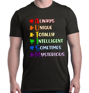 Always Unique T-shirt Autism Awareness Autism Dad Autism Mom ASD SPED Shirts - Picture 1 of 18