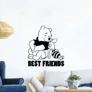 Best Friends Winnie the Pooh Vinyl Wall Art Sticker Kids Room Home Decals Decors - Picture 1 of 5