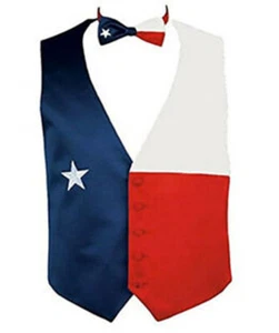 Herren Texas Flagge Weste und Fliege - Bild 1 von 1