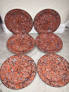 Novella Firestorm Portmeirion Lunch Plates, Orange Black, Set Of 6 New - Picture 1 of 7