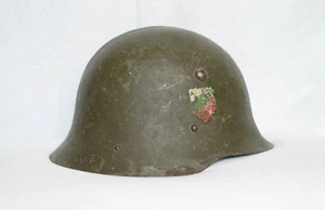 WW2 BULGARIA COMBATTIMENTO ELMETTO ACCIAIO M36 TIPO C CON DECALCOMANIA - Foto 1 di 7
