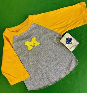NCAA Michigan Wolverines Long-Sleeve Colour Block T-Shirt 18 months NWT - Picture 1 of 5