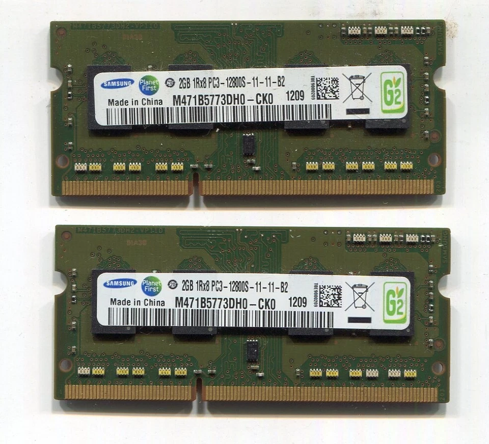 2x Samsung M471B5773DHO-CKO 2GB 1Rx8 PC3-12800S-11-11-B2 Memory RAM Untested - Image 1 of 1