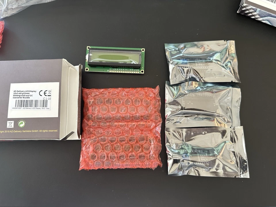 LCD Grün A1602 Display 16x2 Arduino, Raspb. Pi + I2C Controller - Bild 1 von 1