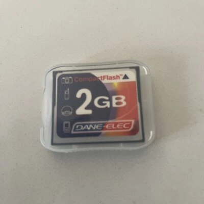 Dane-Elec 2GB Compact Flash CF Camera Memory Card w/ Case TESTED & WORKS GREAT! - Image 1 of 3