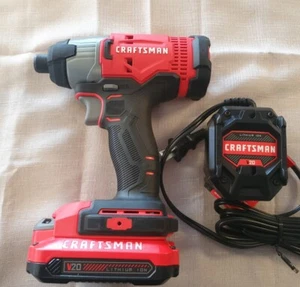 Craftsman 20V Brushed Lithium-Ion 1/4"Impact/Driver Kit (CMCF800) - Picture 1 of 5