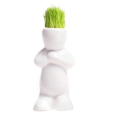 Mini Green Herb Plant Pot Ceramic Hair Home Decoration-The shape station N7Y7