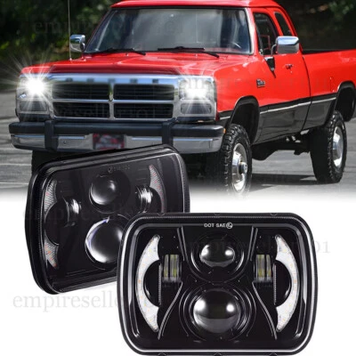 Новая пара светодиодных фар 7x6 дюймов для Dodge W150 W250 W350 D150 D250 D350 с поворотником дневного света - Изображение 1 из 4