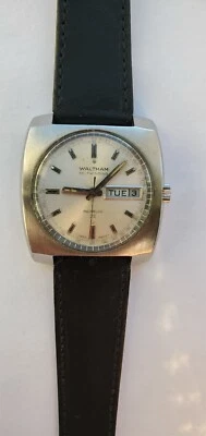 Waltham Tacymeter Mens Automatic Selfwinding SS Watch 25j Day Date New Band Runs - Image 1 of 4